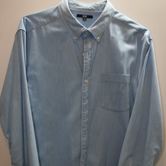 XL Uniqlo Cotton Chambray Button Down Shirt - Picture 1 of 8